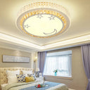 Modern Circular Flushmount Led Ceiling Light With Clear Crystal And Fun Patterns – Ideal For