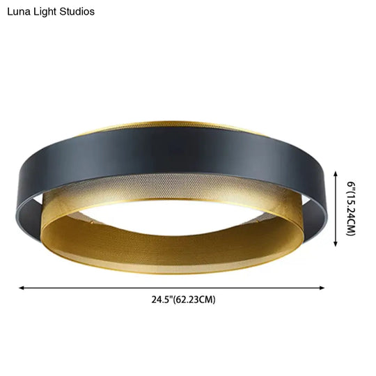 Modern Circular Led Ceiling Light With Domed Diffuser And Mesh Screen