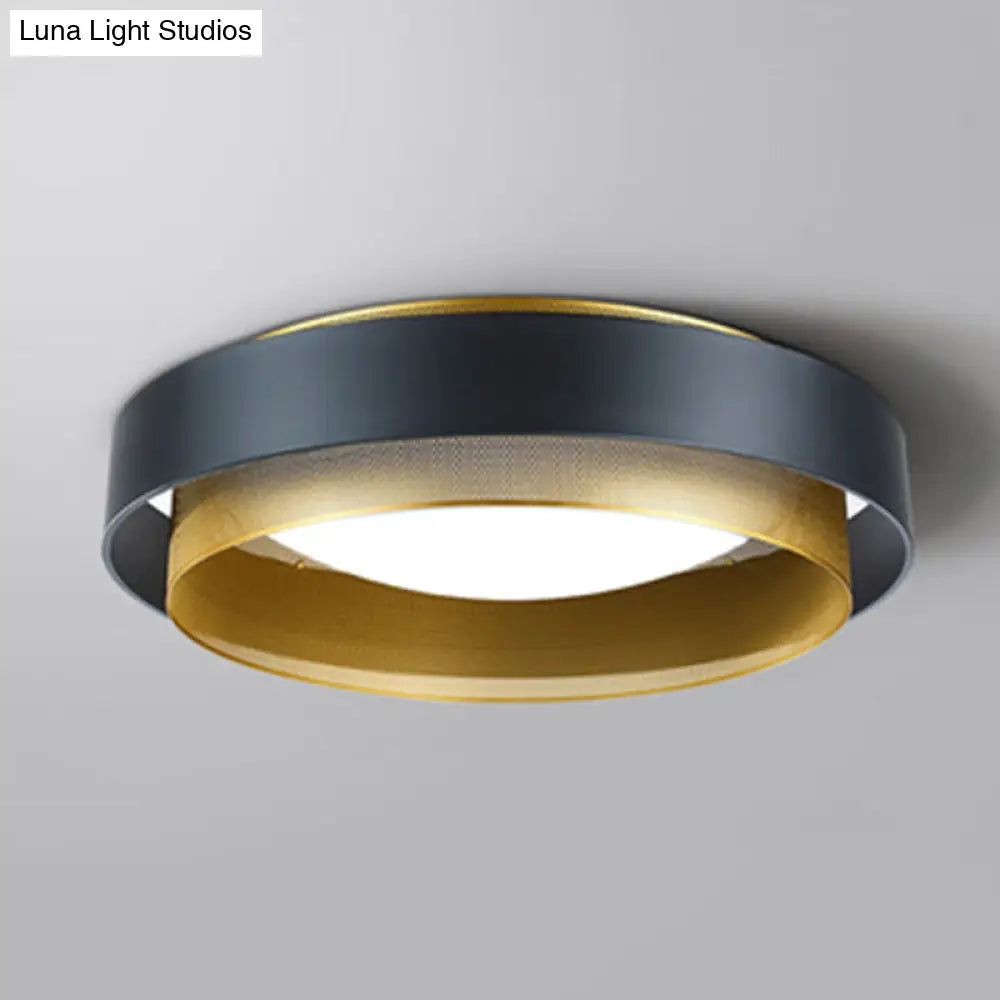 Modern Circular Led Ceiling Light With Domed Diffuser And Mesh Screen