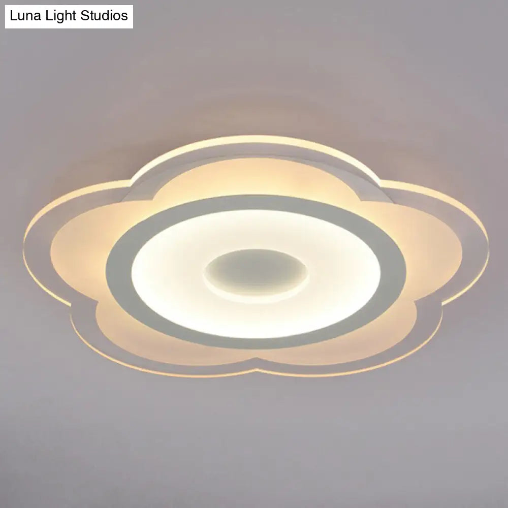 Modern Clear Acrylic Floral Led Flushmount Ceiling Light For Living Rooms