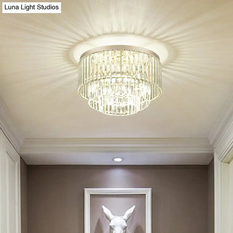 Modern Clear Crystal Flush Mount