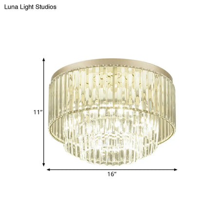 Modern Clear Crystal Flush Mount