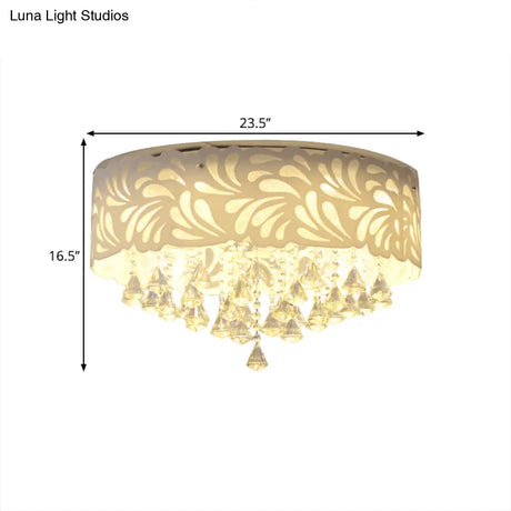 Modern Clear Crystal Flushmount Ceiling Light Fixture - 18/23.5/12.5’ Width 8/12 - Bulb/Led With