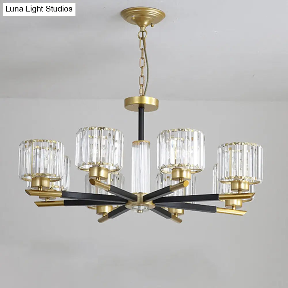 Clear Crystal Pendant Hanging Chandelier With Radial Design - Modern 8/10 Bulbs For Drawing Room 8 /
