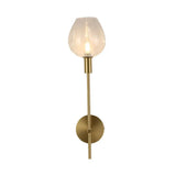 Modern Clear Glass Cup Sconce Light - Gold Wall Mounted Lamp With Metal Pencil Arm