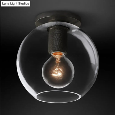 Modern Clear Glass Flush Mount Ceiling Light Fixture For Living Room In 3 Finishes