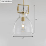 Modern Clear Glass Hanging Light - Sleek Suspension Lamp For Dining Room