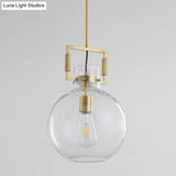 Modern Clear Glass Hanging Light - Sleek Suspension Lamp For Dining Room