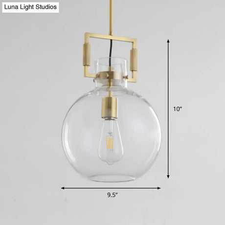 Modern Clear Glass Hanging Light - Sleek Suspension Lamp For Dining Room