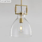 Modern Clear Glass Hanging Light - Sleek Suspension Lamp For Dining Room