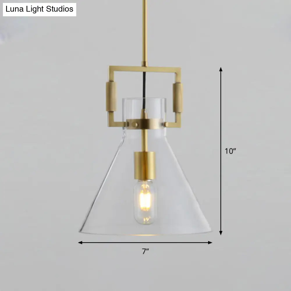 Modern Clear Glass Hanging Light - Sleek Suspension Lamp For Dining Room