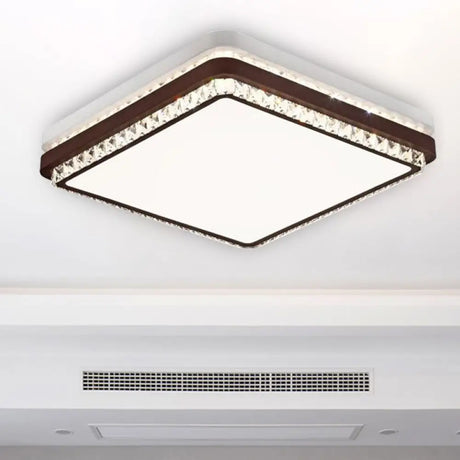 Modern Coffee Led Ceiling Light Fixture For Living Room - Dimmable Remote Control Multiple Shapes &