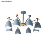 Modern Cone Chandelier Pendant Light - Metal Hanging Ceiling For Bedroom (3/6/8 Lights)