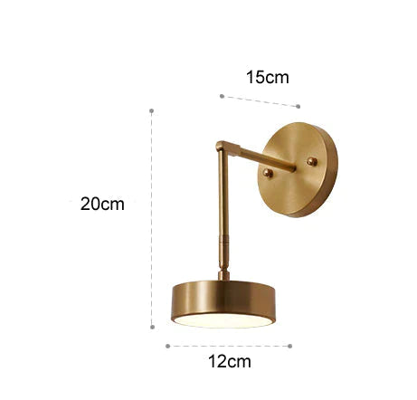 Modern Creative Nordic Bedroom Bedside Full Copper Wall Lamp Lamps