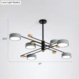 Modern Criss-Cross Led Chandelier - Nordic Style 6-Light Metal Hanging Lamp For Living Room
