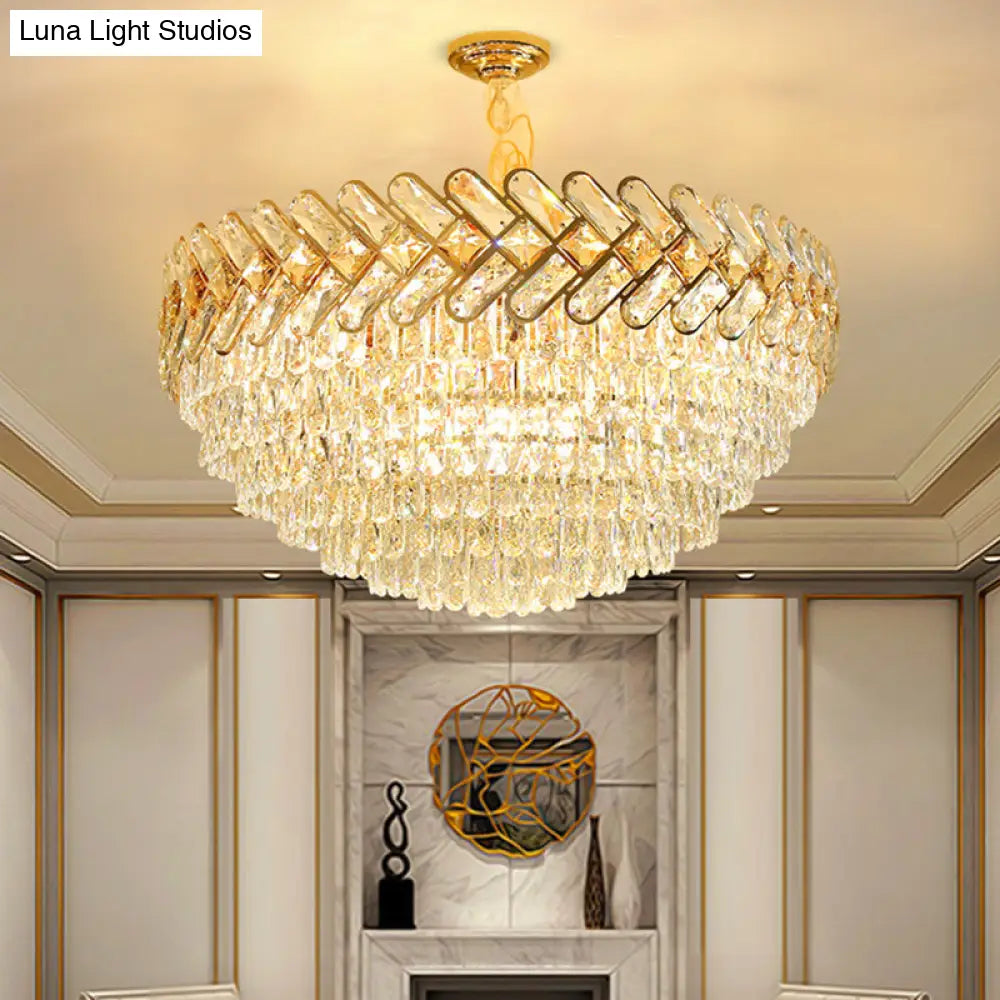 Modern Crystal Block Ceiling Lamp - Gold Chandelier Pendant Light