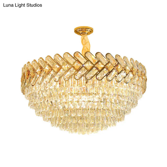 Modern Crystal Block Ceiling Lamp - Gold Chandelier Pendant Light