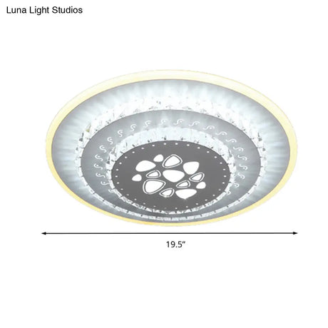 Modern Crystal Ceiling Mount Led Light Fixture For Bedroom - White Loving Heart/Square/Rose Design