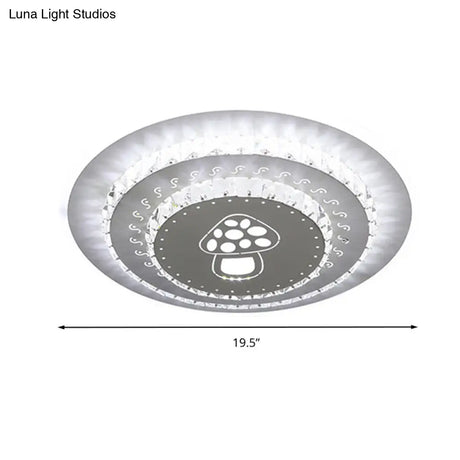 Modern Crystal Ceiling Mount Led Light Fixture For Bedroom - White Loving Heart/Square/Rose Design