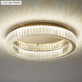 Modern Crystal Chandelier Flush Mount Ceiling Light For Living Room