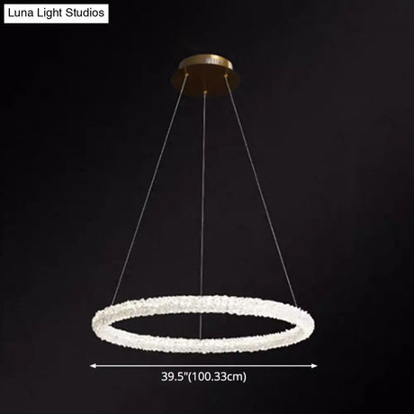 Modern Crystal Circle Chandelier For Restaurants - Pendant Lighting