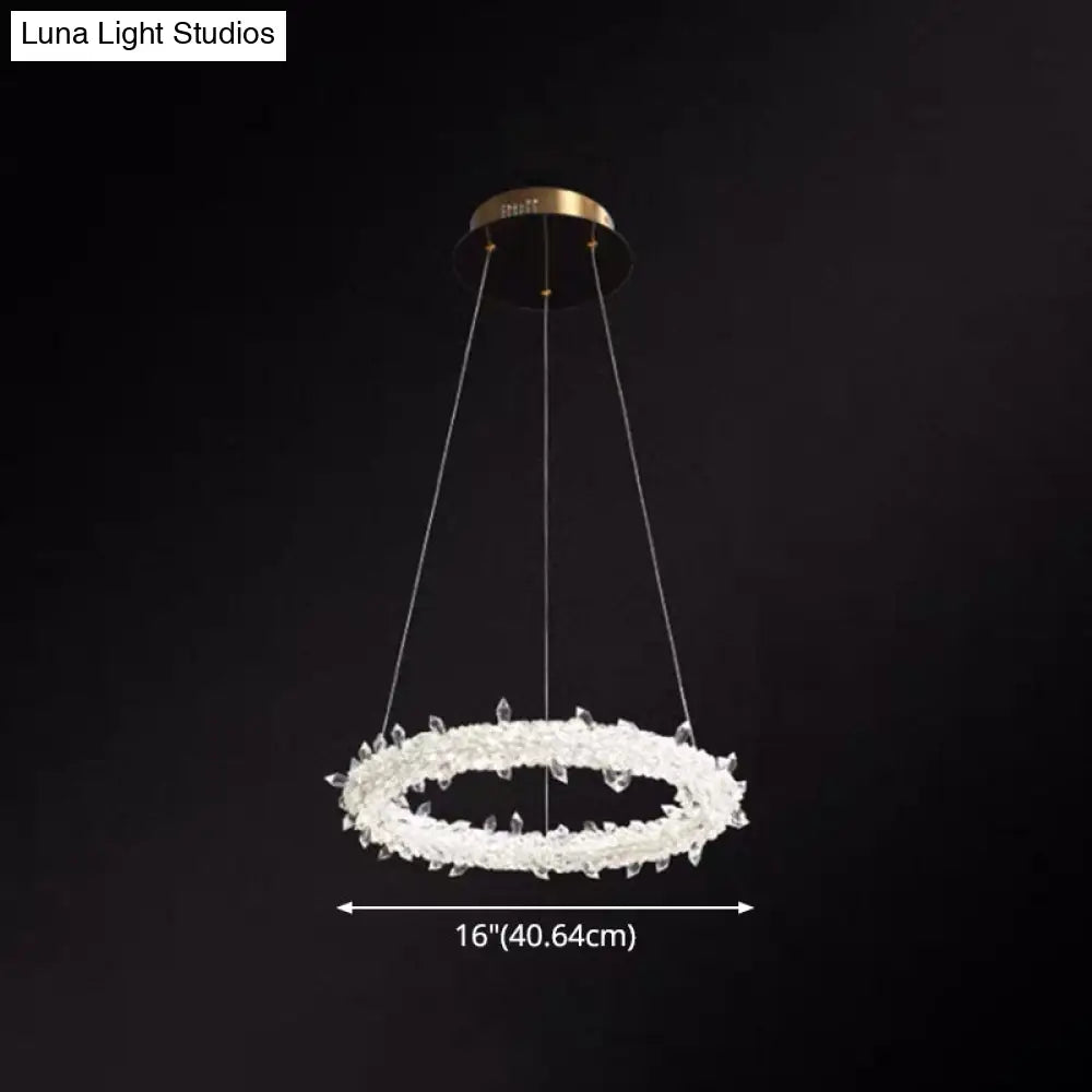 Modern Crystal Circle Chandelier For Restaurants - Pendant Lighting