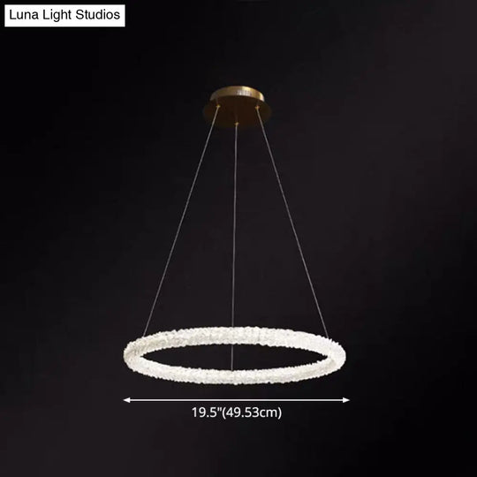 Modern Crystal Circle Chandelier For Restaurants - Pendant Lighting