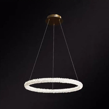 Modern Crystal Circle Chandelier For Restaurants - Pendant Lighting Clear / 39.5’ Circline