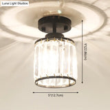 Modern Crystal Cylinder Aisle Ceiling Mount Light Fixture - Close To Lighting