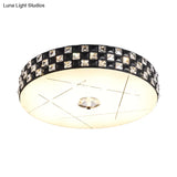 Modern Crystal - Encrusted Led Black Ceiling Mounted Flushmount Lamp For Bedroom