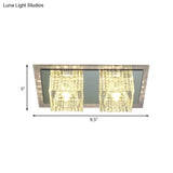 Modern Crystal Flush Mount Led Ceiling Light Fixture - Clear