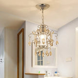 Modern Crystal Geometric Pendant Light With Adjustabl 16’ Chain - Chrome Finish