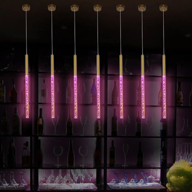 Modern Crystal Hanging Pendant Light - 1-Light Gold Ceiling Lamp For Bars Warm/White/Purple / Purple