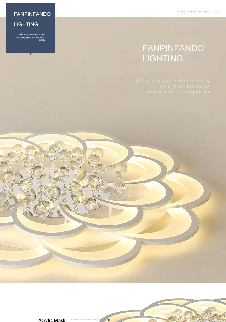 Plafonniers en cristal modernes de LED pour la lampe de plafond de Deco de maison de chambre à coucher de salon