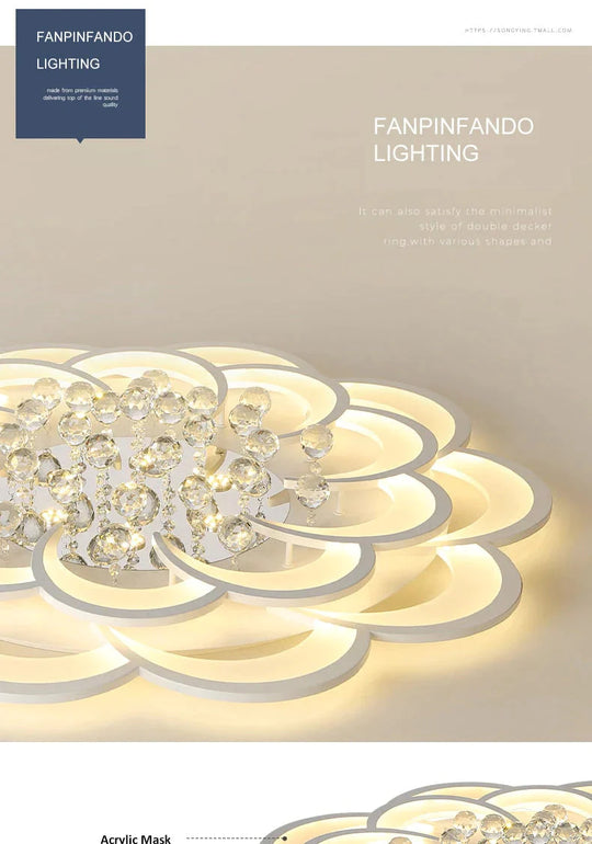 Plafonniers en cristal modernes de LED pour la lampe de plafond de Deco de maison de chambre à coucher de salon