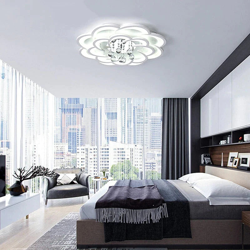 Plafonniers en cristal modernes de LED pour la lampe de plafond de Deco de maison de chambre à coucher de salon