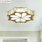 Modern Crystal Led Gold Flush Mount Lighting For Corridor - Flower Flushmount