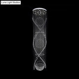 Modern Crystal Led Pendant Light With Twirling Waterfall Design And 9 Bulbs For Living Room