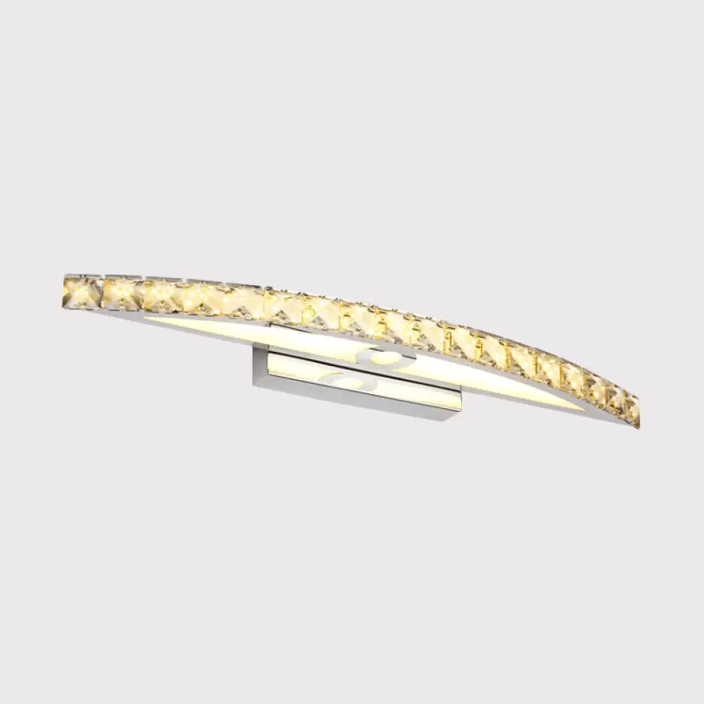 Modern Crystal Led Vanity Light For Bathroom Wall Mounting - Warm/White