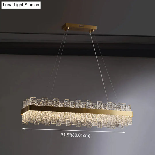 Modern Crystal Loop Pendant Light With Brass Finish And Led