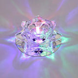 Modern Crystal Lotus Led Ceiling Flushmount Light - Clear & Stylish For Living Room / Multi Color