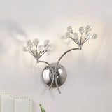 Modern Crystal Orb Wall Sconce Light Fixture With 2 Lights Chrome Finish - Perfect For Living Rooms