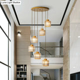 Modern Crystal Pendant Chandelier - Cylindrical Shape Prismatic Crystals Multi-Light Design