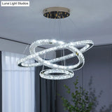 Modern Crystal Ring Pendant Light For Living Room