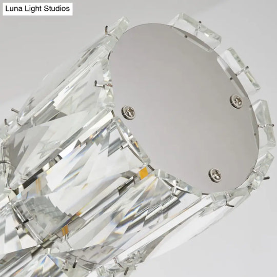 Modern Crystal Tube Island Light With 6/8 Bulb Suspension - Clear And Stylish