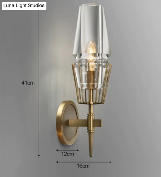 Modern Crystal Wall Lights Personality Villa Hotel Copper Lamps