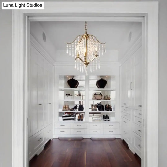 Modern Waterfall Crystal Chandelier With Brass Finish - 3/4 Bulbs 18.5/22.5 Wide