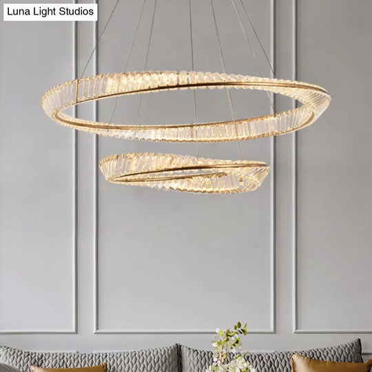 Modern Crystal Wave Chandelier Pendant For Living Room Ceiling