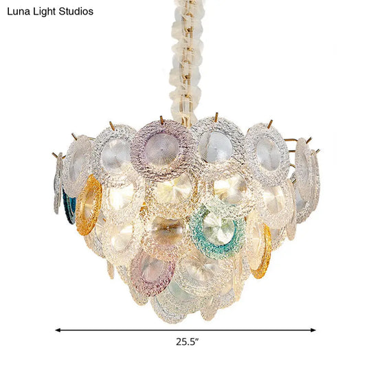 Modern Cut Crystal Conical Chandelier Pendant Light With 12 Bulbs Brass Suspension - 20.5/25.5 Wide
