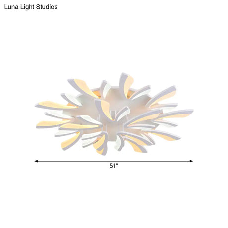 Modern Dandelion Flush Mount Light - Acrylic Ceiling Fixture With 3/5/9 Lights For Living Room In